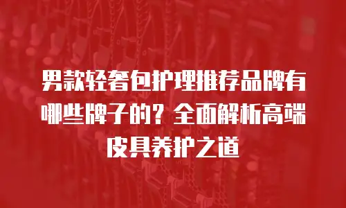 男款轻奢包护理推荐品牌有哪些牌子的？全面解析高端皮具养护之道