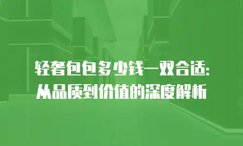 轻奢包包多少钱一双合适：从品质到价值的深度解析