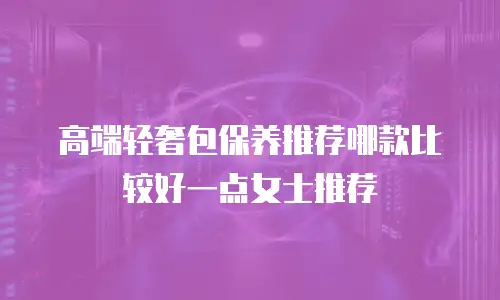 高端轻奢包保养推荐哪款比较好一点女士推荐