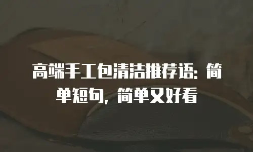高端手工包清洁推荐语: 简单短句, 简单又好看