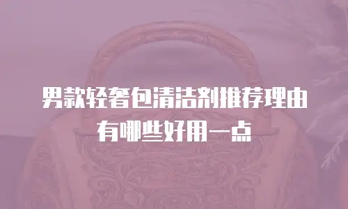 男款轻奢包清洁剂推荐理由有哪些好用一点