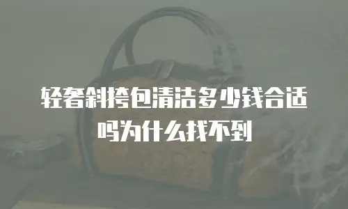 轻奢斜挎包清洁多少钱合适吗为什么找不到