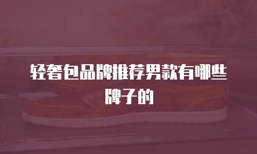 轻奢包品牌推荐男款有哪些牌子的