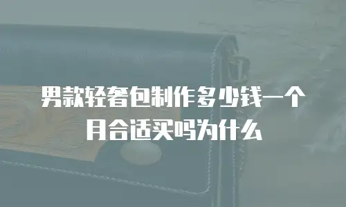 男款轻奢包制作多少钱一个月合适买吗为什么
