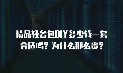 精品轻奢包DIY多少钱一套合适吗？为什么那么贵？