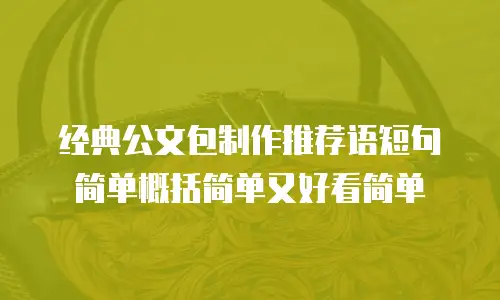 经典公文包制作推荐语短句简单概括简单又好看简单