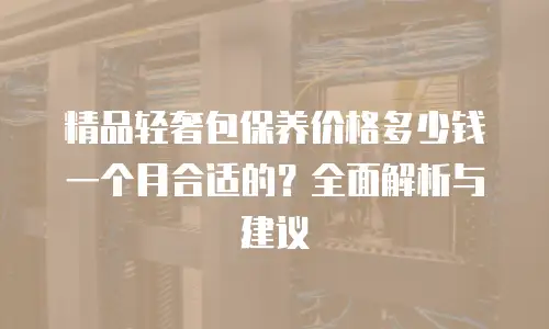 精品轻奢包保养价格多少钱一个月合适的？全面解析与建议