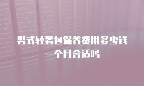 男式轻奢包保养费用多少钱一个月合适吗