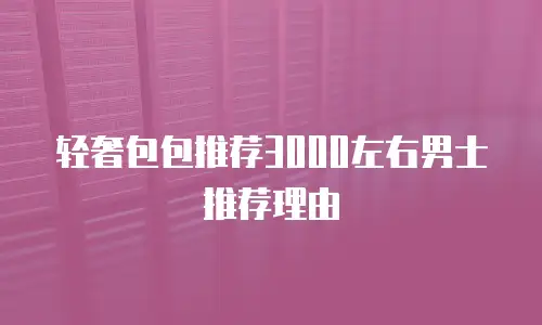 轻奢包包推荐3000左右男士推荐理由