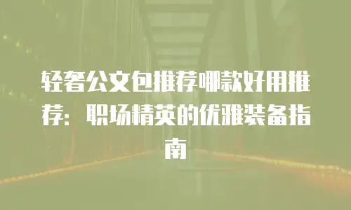 轻奢公文包推荐哪款好用推荐：职场精英的优雅装备指南