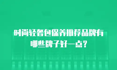 时尚轻奢包保养推荐品牌有哪些牌子好一点？