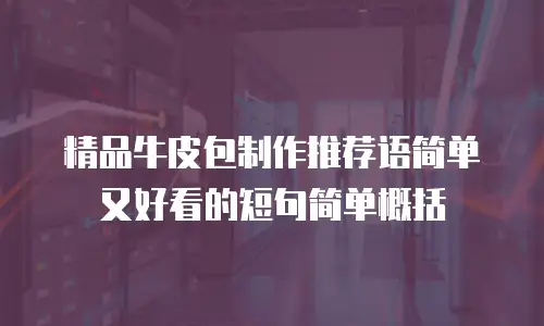 精品牛皮包制作推荐语简单又好看的短句简单概括