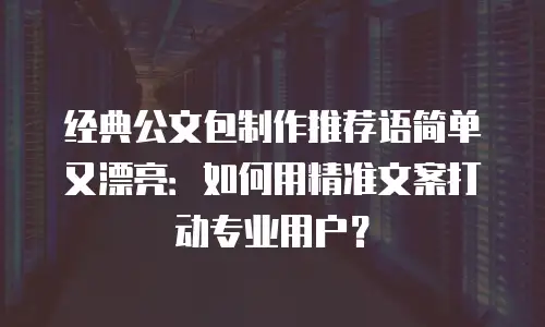 经典公文包制作推荐语简单又漂亮：如何用精准文案打动专业用户？