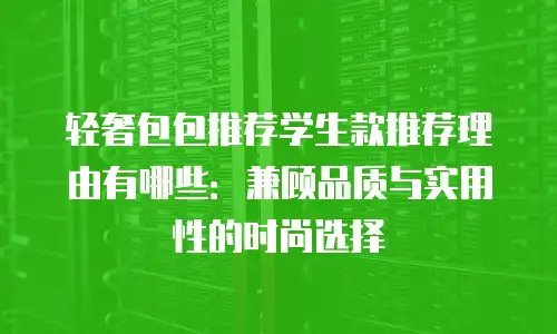 轻奢包包推荐学生款推荐理由有哪些：兼顾品质与实用性的时尚选择