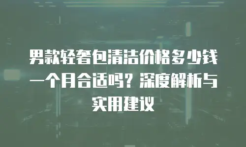 男款轻奢包清洁价格多少钱一个月合适吗？深度解析与实用建议