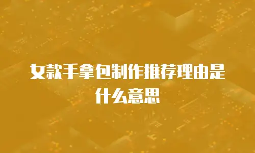 女款手拿包制作推荐理由是什么意思