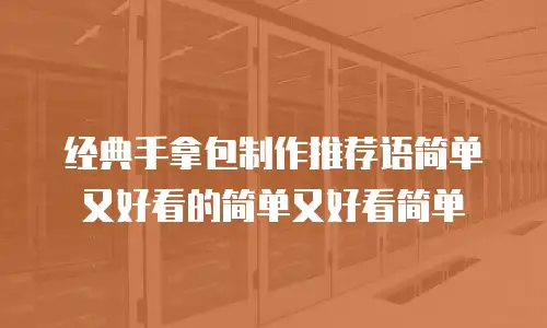 经典手拿包制作推荐语简单又好看的简单又好看简单