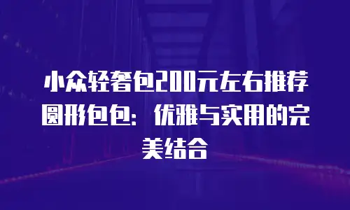 小众轻奢包200元左右推荐圆形包包：优雅与实用的完美结合
