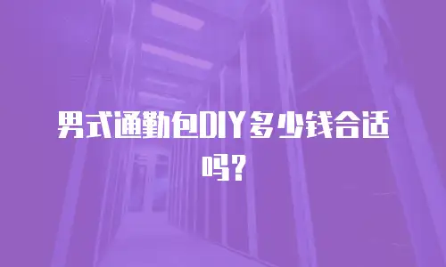 男式通勤包DIY多少钱合适吗？