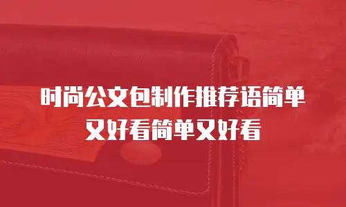 时尚公文包制作推荐语简单又好看简单又好看