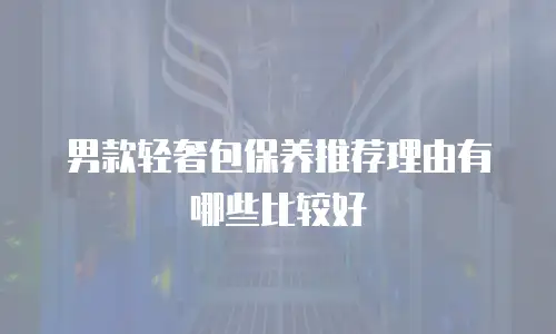 男款轻奢包保养推荐理由有哪些比较好