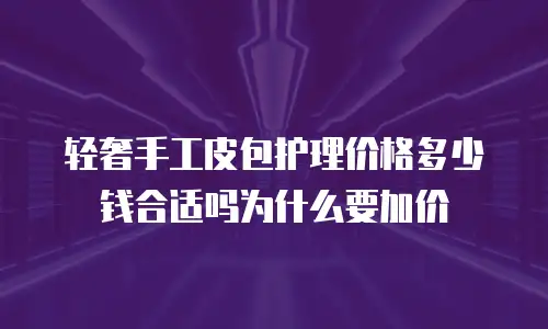轻奢手工皮包护理价格多少钱合适吗为什么要加价