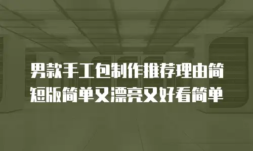 男款手工包制作推荐理由简短版简单又漂亮又好看简单