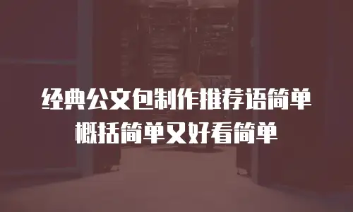 经典公文包制作推荐语简单概括简单又好看简单
