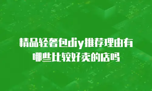 精品轻奢包diy推荐理由有哪些比较好卖的店吗