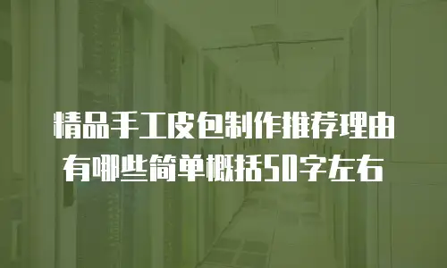 精品手工皮包制作推荐理由有哪些简单概括50字左右