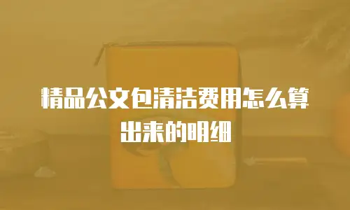 精品公文包清洁费用怎么算出来的明细