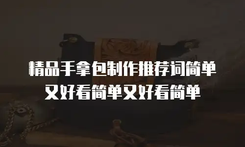 精品手拿包制作推荐词简单又好看简单又好看简单