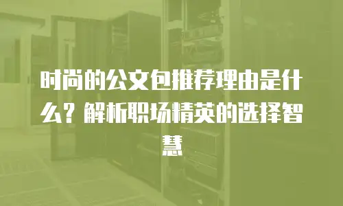 时尚的公文包推荐理由是什么？解析职场精英的选择智慧