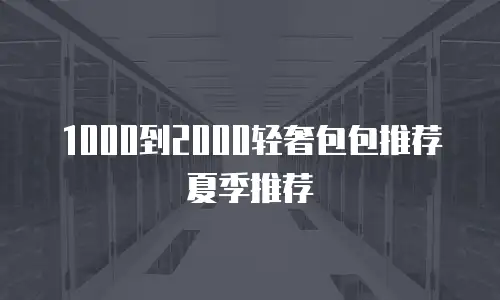 1000到2000轻奢包包推荐夏季推荐