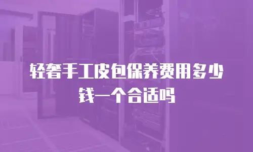 轻奢手工皮包保养费用多少钱一个合适吗