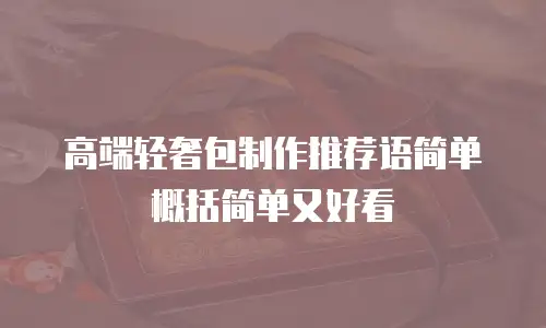 高端轻奢包制作推荐语简单概括简单又好看