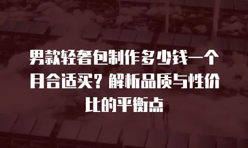 男款轻奢包制作多少钱一个月合适买？解析品质与性价比的平衡点