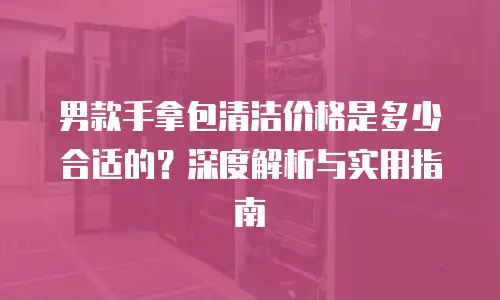男款手拿包清洁价格是多少合适的？深度解析与实用指南
