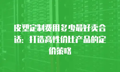 皮塑定制费用多少最好卖合适：打造高性价比产品的定价策略