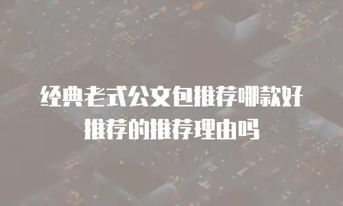 经典老式公文包推荐哪款好推荐的推荐理由吗