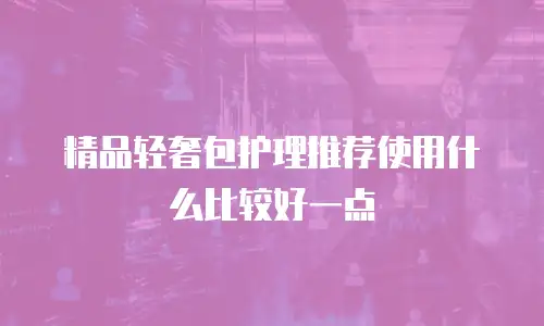 精品轻奢包护理推荐使用什么比较好一点
