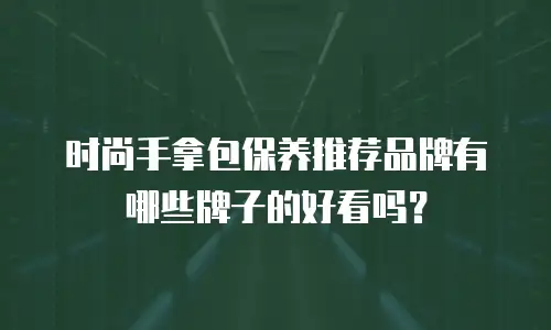 时尚手拿包保养推荐品牌有哪些牌子的好看吗？