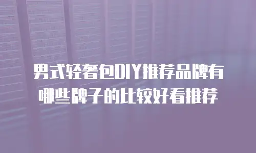 男式轻奢包DIY推荐品牌有哪些牌子的比较好看推荐