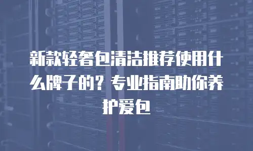 新款轻奢包清洁推荐使用什么牌子的？专业指南助你养护爱包