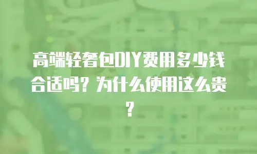 高端轻奢包DIY费用多少钱合适吗？为什么使用这么贵？