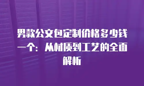 男款公文包定制价格多少钱一个：从材质到工艺的全面解析
