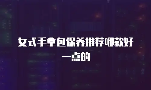 女式手拿包保养推荐哪款好一点的
