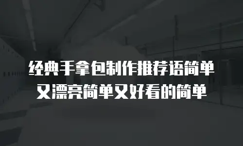 经典手拿包制作推荐语简单又漂亮简单又好看的简单