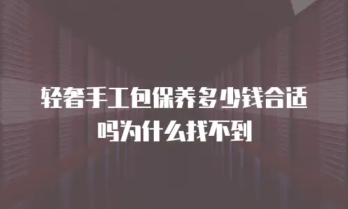 轻奢手工包保养多少钱合适吗为什么找不到