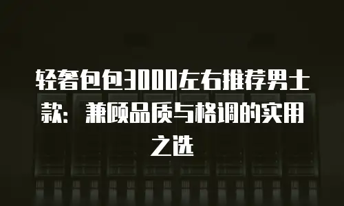 轻奢包包3000左右推荐男士款：兼顾品质与格调的实用之选